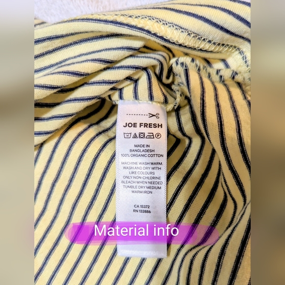 Joe Fresh men's med BNWT yellow with black stripes T shirt - Picture 3 of 9